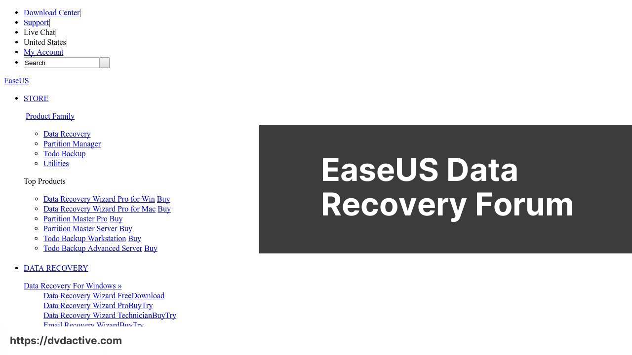 https://forum.easeus.com screenshot