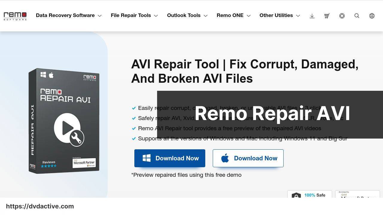 https://www.remosoftware.com/remo-repair-avi screenshot