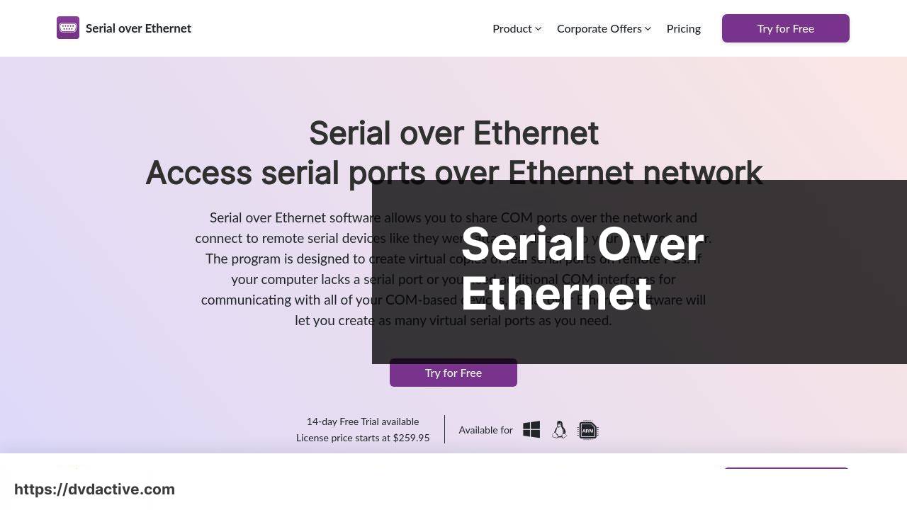 https://www.serial-over-ethernet.com screenshot